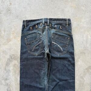 Kaporal Japanese Style Straight Leg Rag Embroidered Denim Vintage Jeans 34x29